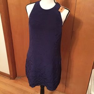 Navy silk chiffon racer back size 4 brand new